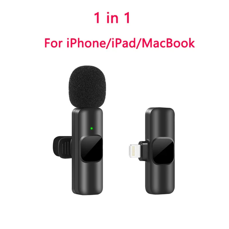 New Wireless Lavalier Microphone Portable Audio Video Recording Mini Mic for Iphone Android Live Broadcast Gaming Phone Mic